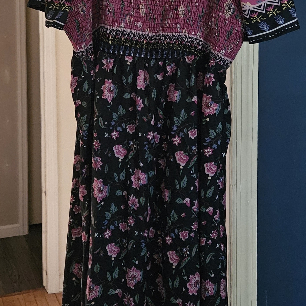 BloomChic Black and Pink Floral Maxi Dress